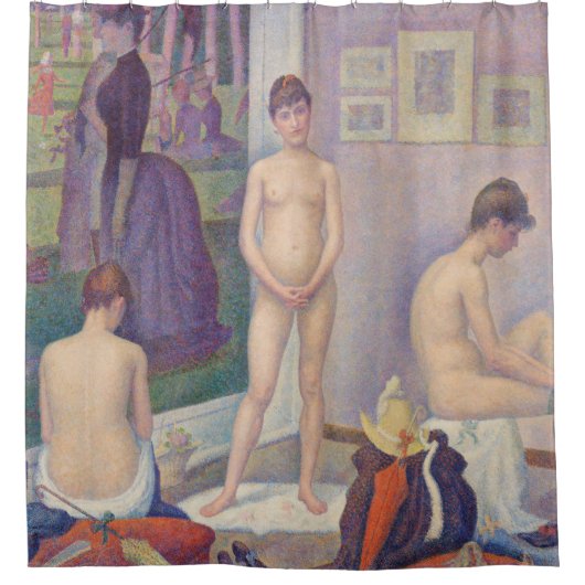 Georges Seurat - De modellen Douchegordijn (Voorkant)