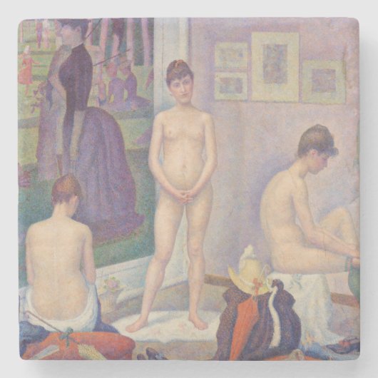Georges Seurat - De modellen Stenen Onderzetter (Voorkant)