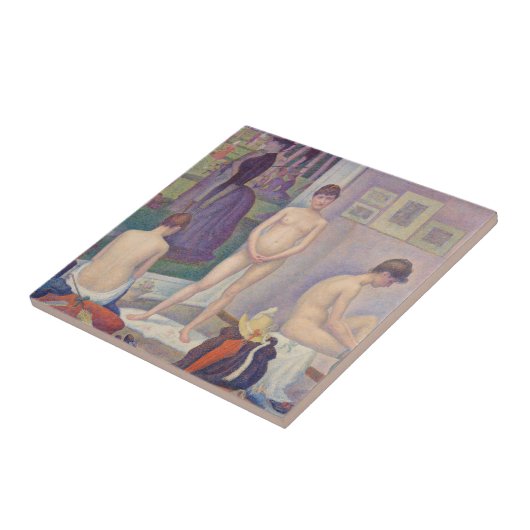 Georges Seurat - De modellen Tegeltje (Zijkant)