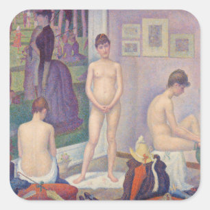 Georges Seurat - De modellen Vierkante Sticker