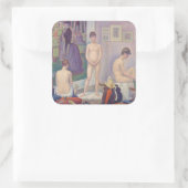 Georges Seurat - De modellen Vierkante Sticker (Tas)