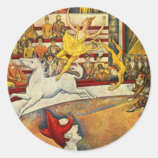 Georges Seurat - Der Zirkus - Circus Ronde Sticker (Voorkant)