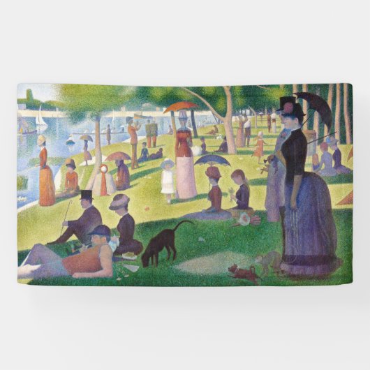 Georges Seurat - Een zondag op La Grande Jatte Spandoek (Horizontaal)