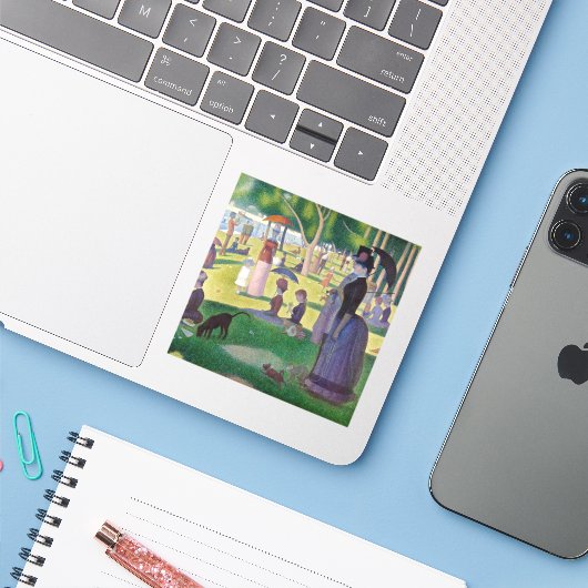 Georges Seurat - Een zondag op La Grande Jatte Sticker (Laptop met iPhone)