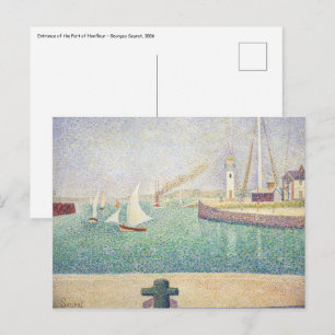 Georges Seurat - Entre de de haven van Honfleur Briefkaart
