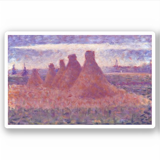 Georges Seurat Haystacks Sticker (Voorkant)