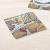 Georges Seurat - Het Circus Kartonnen Onderzetters (Schuin)