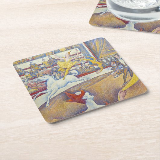 Georges Seurat - Het Circus Kartonnen Onderzetters (Schuin)