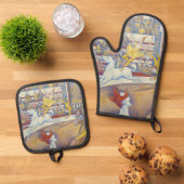 Georges Seurat - Het Circus Ovenwant & Pannenlap Set (Top down)