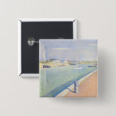 Georges Seurat - Het Gravelinekanaal Vierkante Button 5,1 Cm (Voorkant /achterkant)