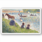 Georges Seurat Horse en Boats Sticker (Voorkant)