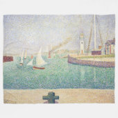 Georges Seurat - Ingang van de haven van Honfleur Fleece Deken (Voorkant (Horizontaal))