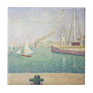 Georges Seurat - Ingang van de haven van Honfleur Tegeltje