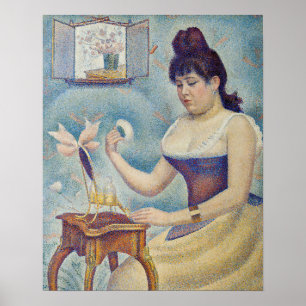 Georges Seurat - Jonge vrouw die zich poedert Poster