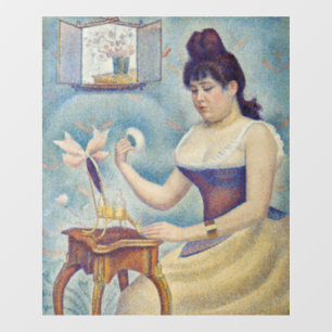 Georges Seurat - Jonge vrouw die zich poedert Raamsticker