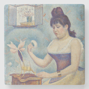 Georges Seurat - Jonge vrouw die zich poedert Stenen Onderzetter