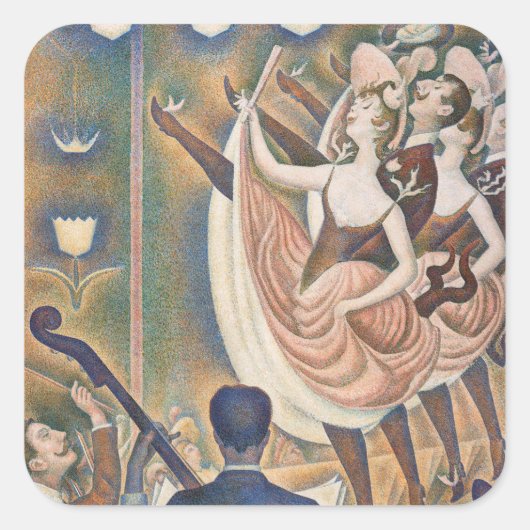 Georges Seurat - Le Chahut Vierkante Sticker (Voorkant)