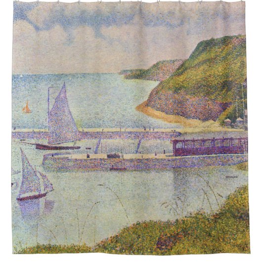 Georges Seurat - Port-en-Bessin - High-Tide Douchegordijn (Voorkant)