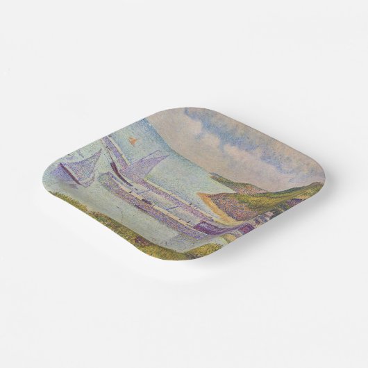 Georges Seurat - Port-en-Bessin - High-Tide Papieren Bordje (Gebogen)