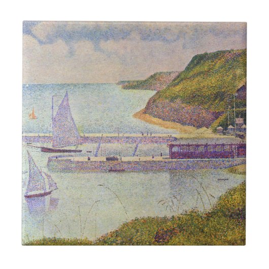 Georges Seurat - Port-en-Bessin - High-Tide Tegeltje (Voorkant)