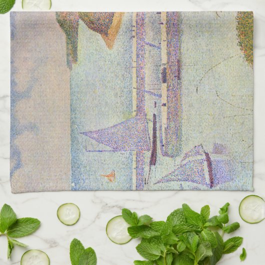 Georges Seurat - Port-en-Bessin - High-Tide Theedoek (Gevouwen)