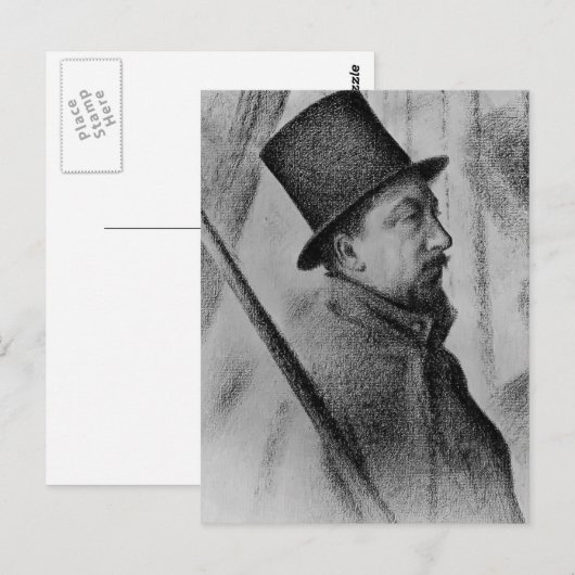 Georges Seurat-Portret van Paul Signac Briefkaart (Voorkant / Achterkant)