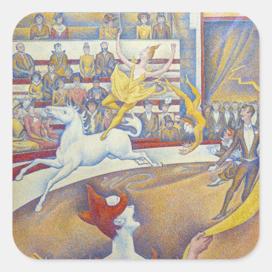Georges Seurat - The Circus Vierkante Sticker (Voorkant)