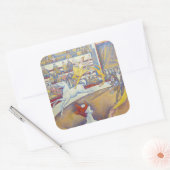 Georges Seurat - The Circus Vierkante Sticker (Envelop)