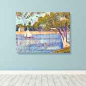 Georges Seurat The Seine and la Grande Jatte Canvas Afdruk (Insitu (Houten vloer))