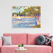 Georges Seurat The Seine and la Grande Jatte Canvas Afdruk (Insitu (Woonkamer))