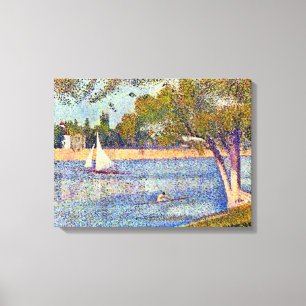 Georges Seurat The Seine and la Grande Jatte Canvas Afdruk