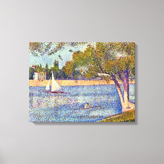 Georges Seurat The Seine and la Grande Jatte Canvas Afdruk (Voorkant)