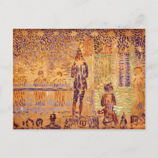 Georges Seurat-"Uitnodiging aan de Sideshow" Briefkaart (Voorkant)