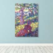 Georges Seurat Woman in a Park Canvas Afdruk (Insitu (Houten vloer))