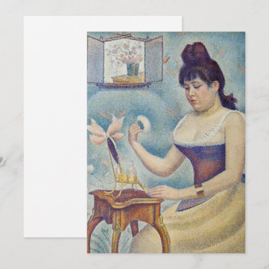 Georges Seurat - Young Woman Powdering Herself Bedankkaart (Voorkant / Achterkant)
