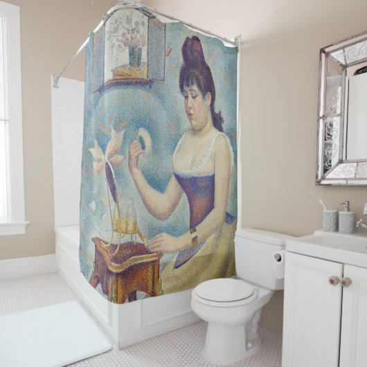 Georges Seurat - Young Woman Powdering Herself Douchegordijn (In situ)