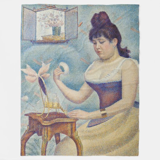 Georges Seurat - Young Woman Powdering Herself Fleece Deken (Voorkant)