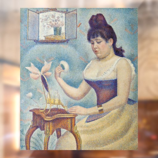 Georges Seurat - Young Woman Powdering Herself Raamsticker (Vel 2)