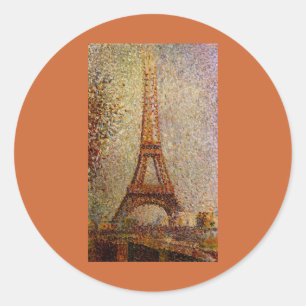 Georges Seurat's Painting: The Eiffel Tower (1889) Ronde Sticker