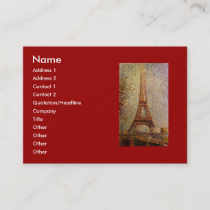 Georges Seurat's schilderij: Eiffeltoren (1889) Visitekaartje