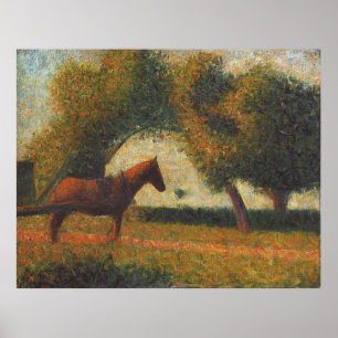 Georges Seurat's schilderij: The Hitched Cart (188 Poster