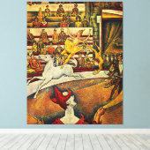Georges Seurat's The Circus (1891) - Clown & Rider Canvas Afdruk (Insitu (Houten vloer))