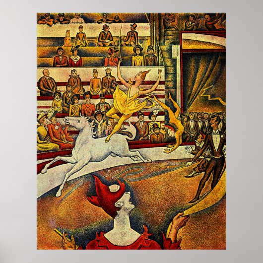 Georges Seurat's The Circus (1891) - Clown & Rider Poster (Voorkant)
