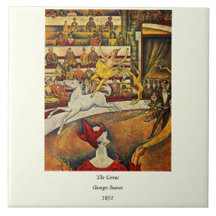 Georges Seurat's The Circus (1891) - Clown & Rider Tegeltje