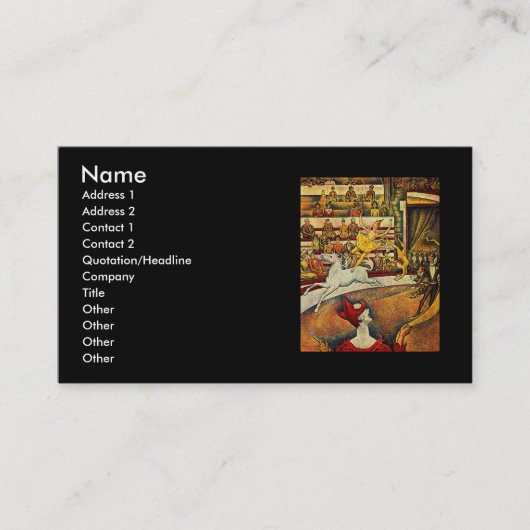 Georges Seurat's The Circus (1891) Visitekaartje (Voorkant)