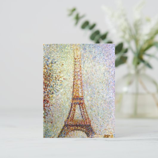 Georges Suerat Eiffel Tower Pointillisme Briefkaart (Staand voorkant)