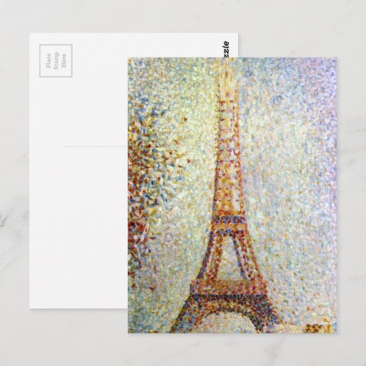 Georges Suerat Eiffel Tower Pointillisme Briefkaart (Voorkant / Achterkant)
