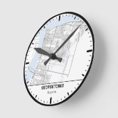 Georgetown Clock City Line Art Ronde Klok (Hoek)