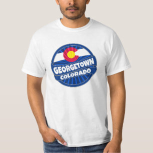 Georgetown Colorado vlag barst tshirt uit