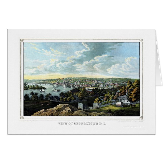 Georgetown, D.C. Panoramic Map - 1855 (Voorkant Horizontaal)